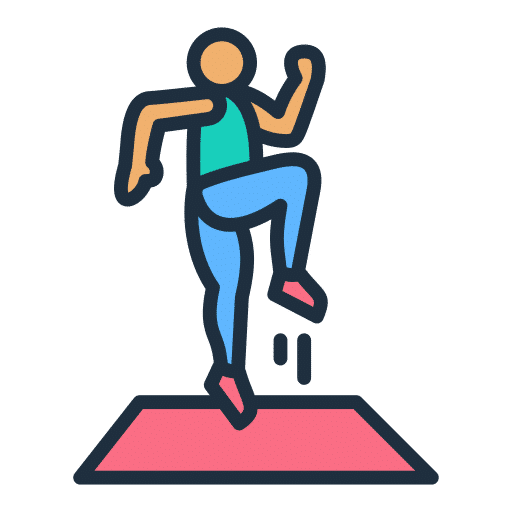 icono de una persona realizando ejericios de calistenia sobre un tapete