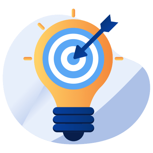 icono de foco con diana con dardos